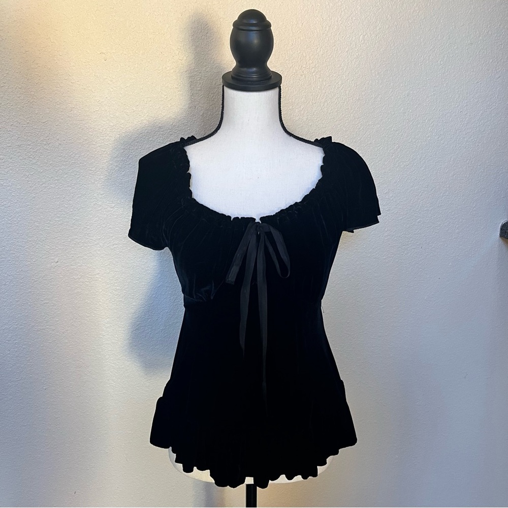 VTG Black by Marrika Nakk rich velvet blouse